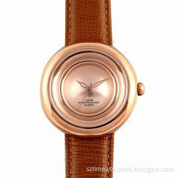 Fashionable Watch for Women with Leather Band, 10ATM Water-resistant